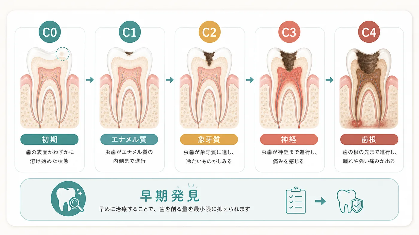 虫歯の進行段階